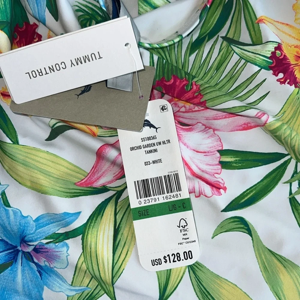 NWT Tommy Bahama Orchid Garden Halter Tummy Control Tankini Small Sizes L, S